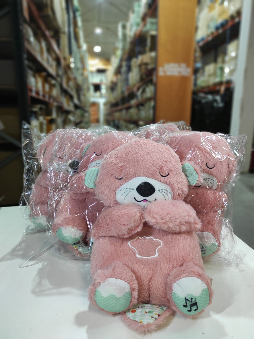 Peluche relajante para bebé que simula respiración ( nutria rosa ) - additional image 2