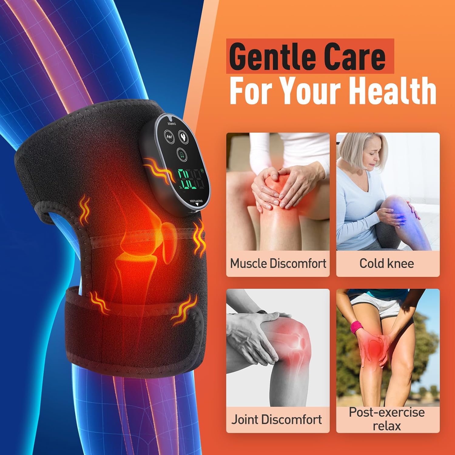 Masajeador de rodilla con calefactor